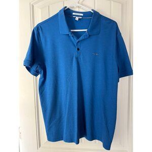 Men’s Calvin Klein blue liquid bottom polo - large